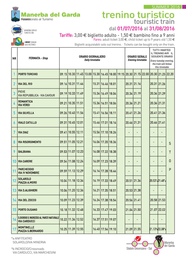 orario trenino manerba